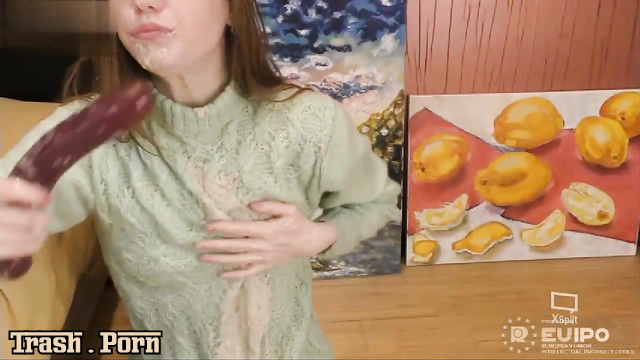 Adorable and sexy Russian girl barfs