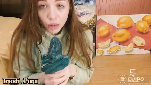 Adorable and sexy Russian girl barfs