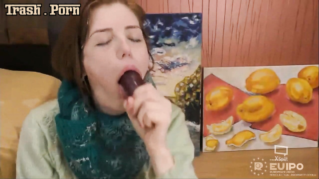 Adorable and sexy Russian girl barfs