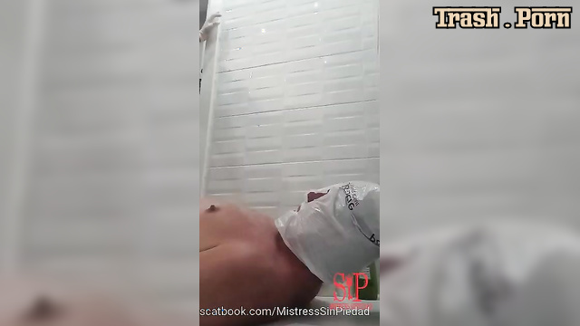 Big portion of shit flew onto the slave's face, Mistress SinPiedad
