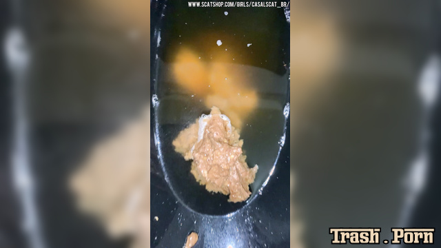 Chubby pissing on her warm shit - AngelVictory05 (close up)
