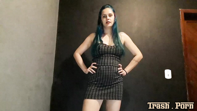 LATINA SCAT WIFE fertilized his face with urine and shit