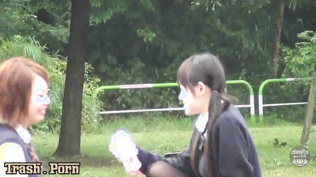 SL-01 Schoolgirls mischief group pissing fun Part 1