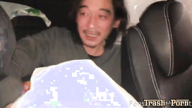 Hottie jerking off his dick while driving a car, look