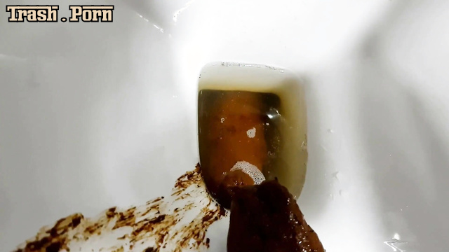 Pooping in Toilet Big Turd HD