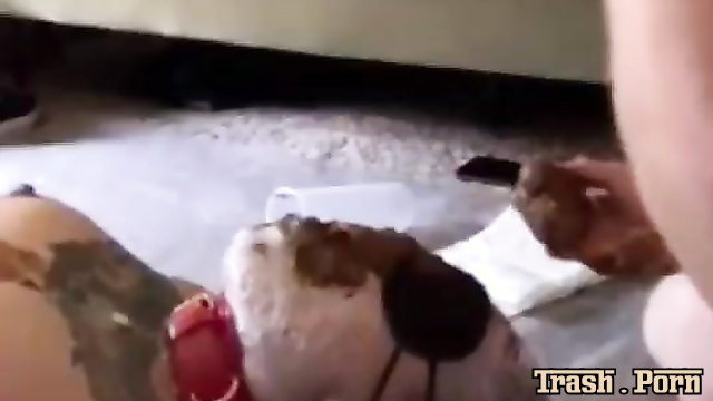 Slave choked on her enormous amount of excrement, Portapottyqueen