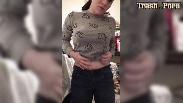 Punished girl peed in her jeans, oops / solo scene