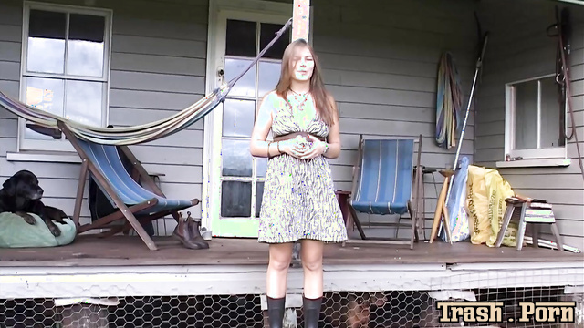 Sequoia fed the chickens and then fertilized the garden with urine