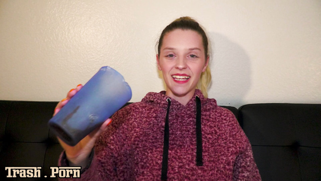 Playful Maria Anjel drinking cocktail of urine and diarrhea