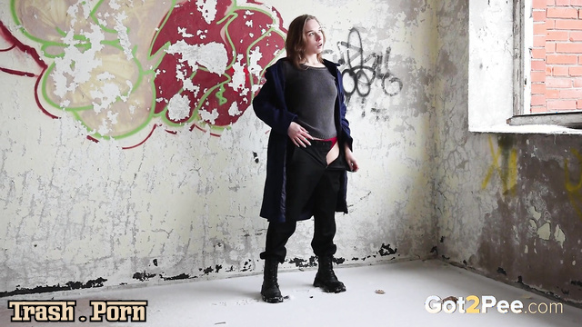 Alice Klay got a lot of pleasure from peeing at the abandoned place