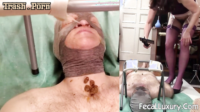 Slave loves to lick her ass after she goes to the toilet in his mouth