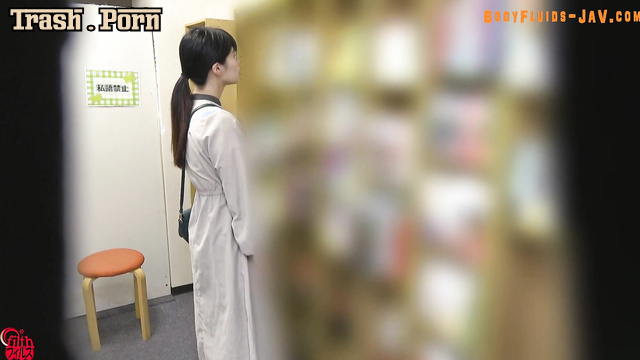 Asian student endured for so long and finally peed