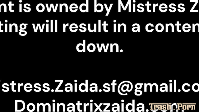 Slutty milf Mistress Zaida treated the slave to her shit