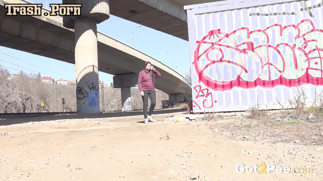 Abandoned bridge is a great place to pee (solo video)