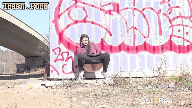 Abandoned bridge is a great place to pee (solo video)