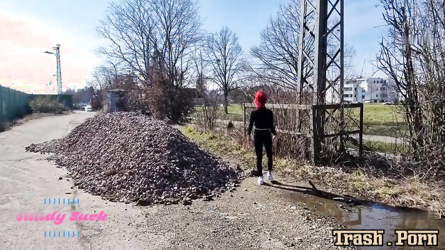 Slut Candy Suck gets aroused when people look at her while she urinates