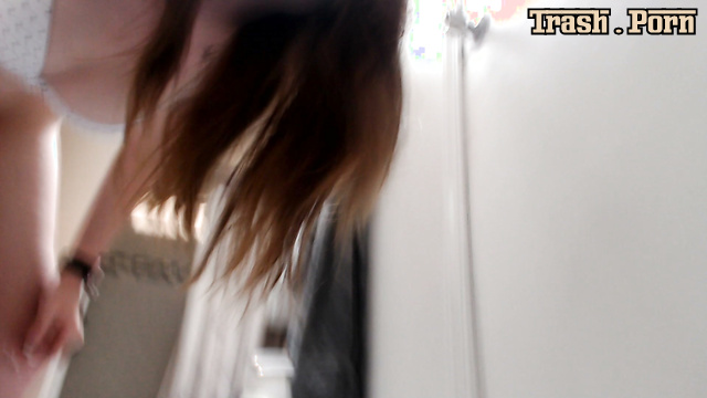 Tattooed lady masturbating and pooping in the bathroom