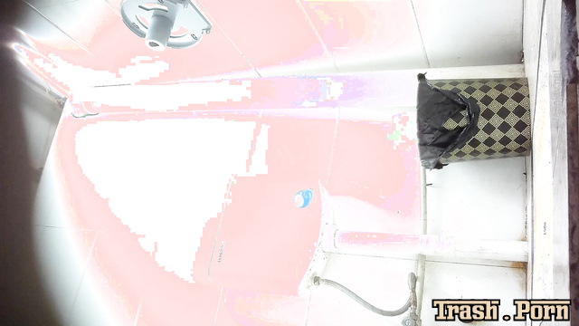 Cute asian peeing - hidden camera in the public toilet