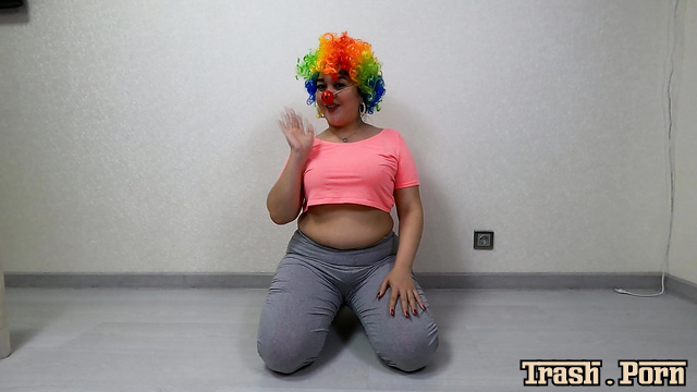 Clown with big ass pooped in her huge diaper - Sandra Black