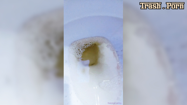 Transvestite with colored hair showed how he pees and poops, Kamma LaVey